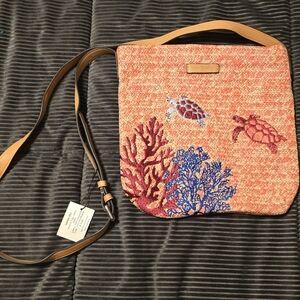 NWT VERA BRADLEY SCARLET CORAL TURTLE CROSSBODY BAG/PURSE